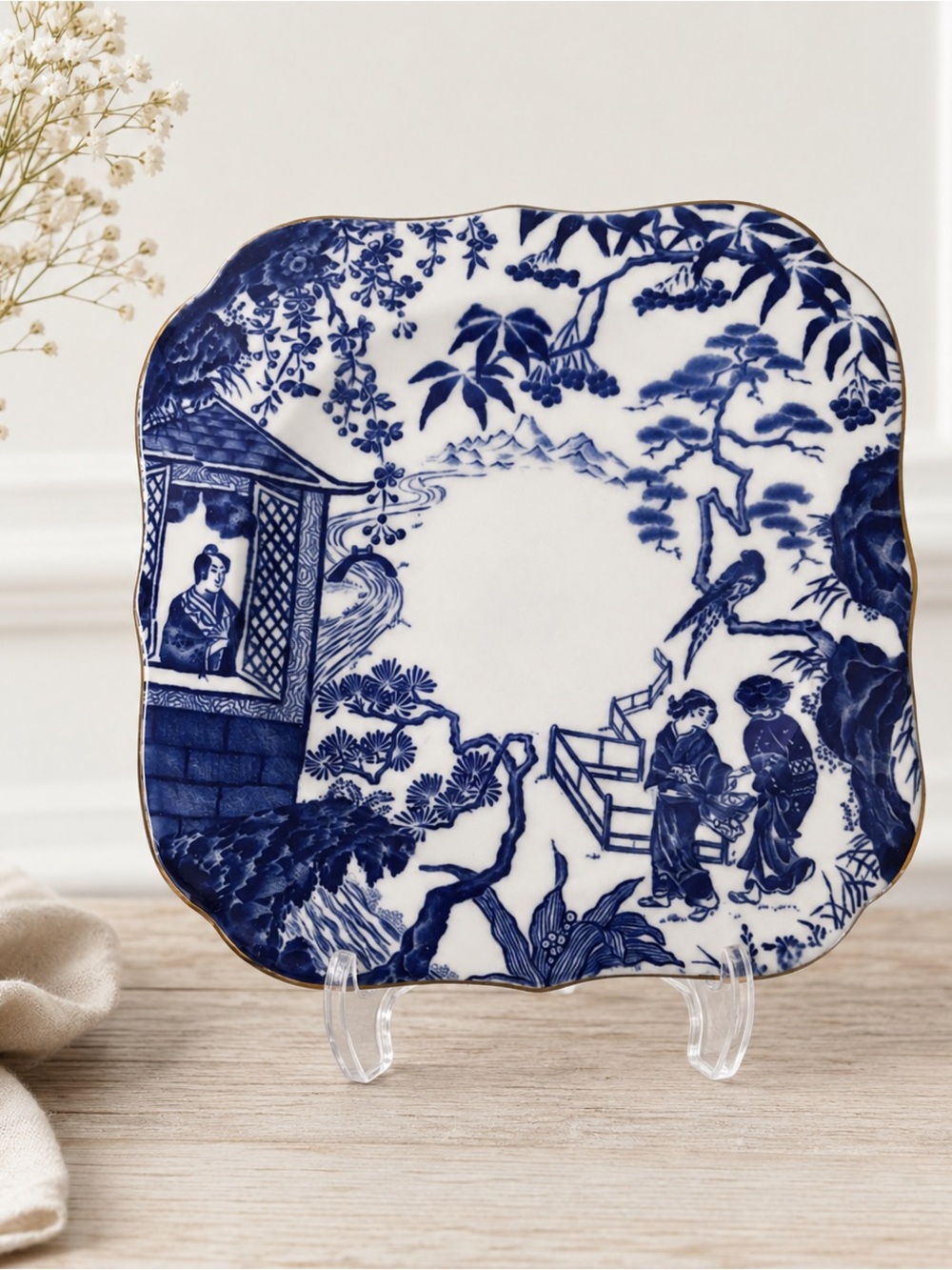 Royal Crown Derby Blue Mikado Tea Plate 6” Bone China England 1978